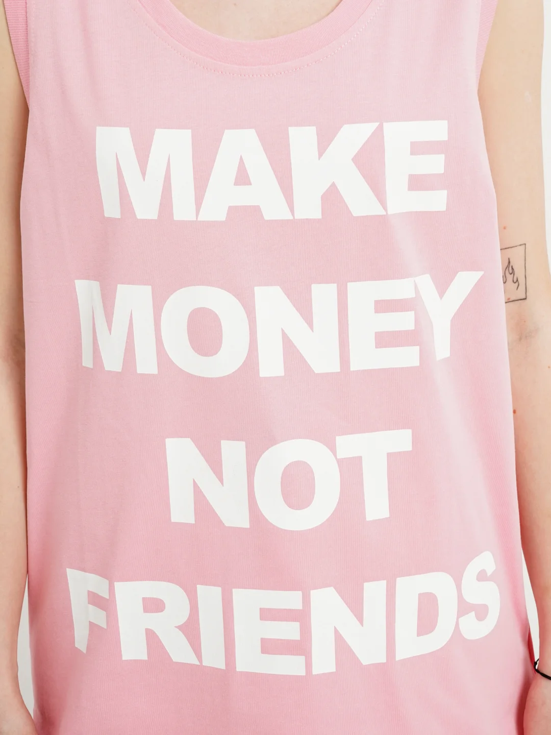 Топ MAKE MONEY NOT FRIENDS Розовый
