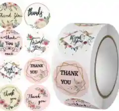 Серый наклейки в рулоне "Thank you"