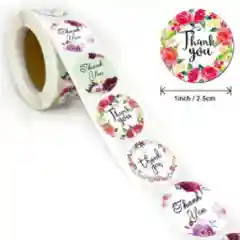 Оливковый наклейки в рулоне "Thank you"