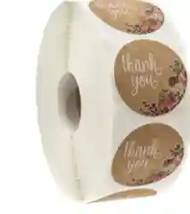 Терракотовый наклейки в рулоне "Thank you"