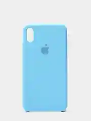 Голубой чехол Silicone Case для IPhone XS Max с открытым низом