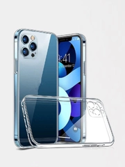 Чехол для Apple iPhone 12 Pro Max силиконовый прозрачный с защитой камеры