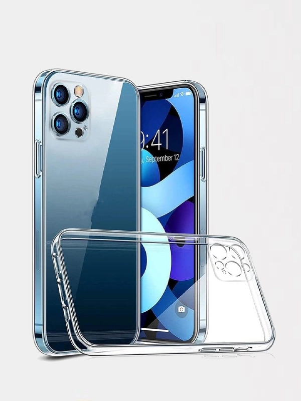 Чехол для Apple iPhone 12 Pro Max силиконовый прозрачный с защитой камеры