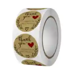 Бежевый наклейки в рулоне "Hand made with love"