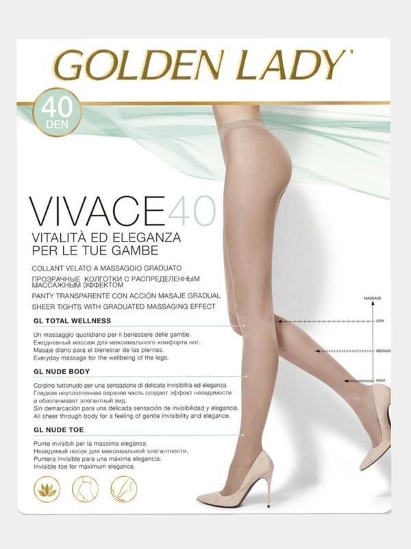 Колготки гладкие Vivace 40 den, Golden Lady