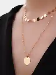Золотой цепочка двойная с подвеской
