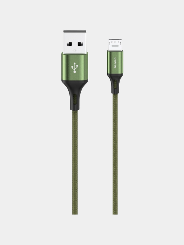 Кабель текстильный Olmio Basic, c быстрой зарядкой, micro USB, 1,2 м, 2,1 A