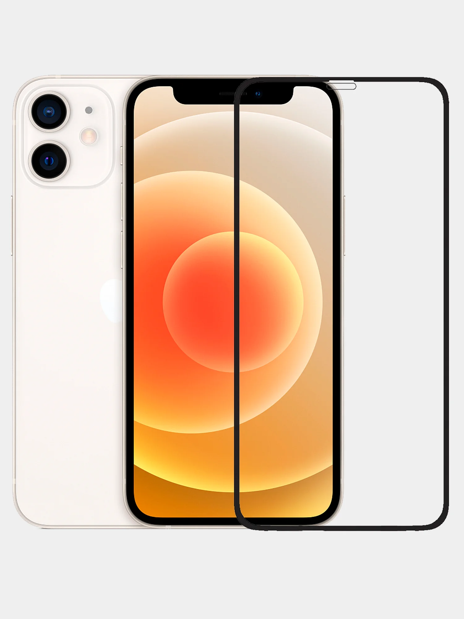 Защитное стекло 9D для iPhone 12 Mini. Полное покрытие