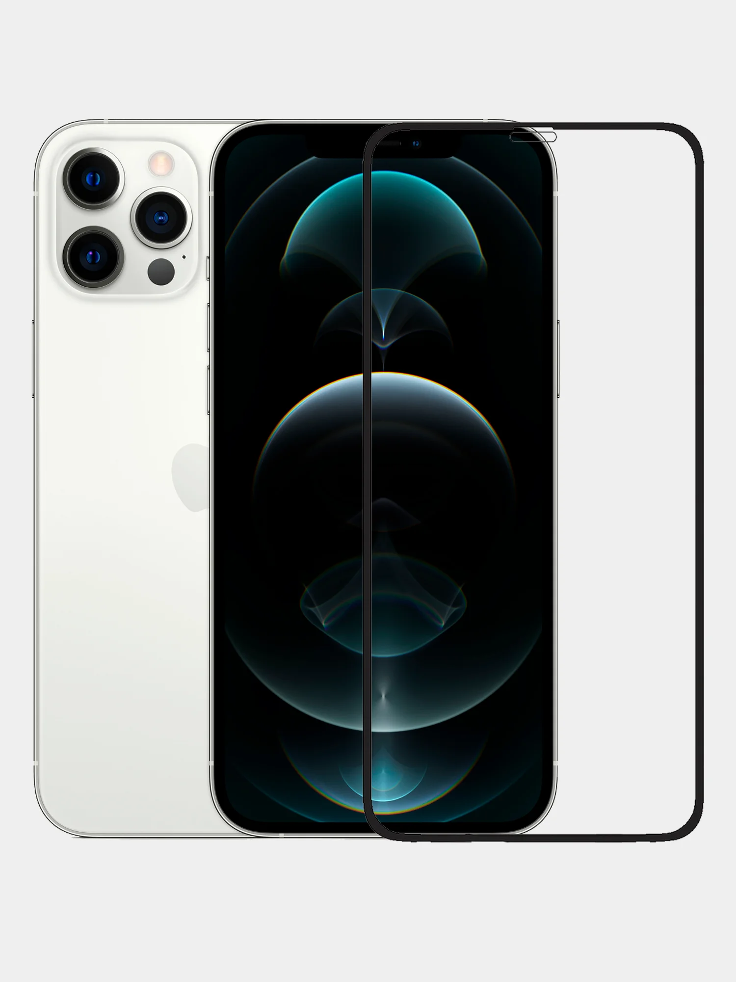 Защитное стекло 9D для iPhone 12 Pro Max. Полное покрытие