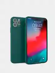 Зеленый чехол силиконовый с защитой камеры для Apple iPhone 11 Pro Max, с бархатной подкладкой