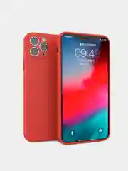 Багровый чехол силиконовый с защитой камеры для Apple iPhone 11 Pro Max, с бархатной подкладкой