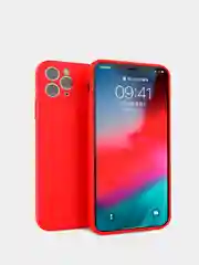 Красный чехол силиконовый с защитой камеры для Apple iPhone 11 Pro Max, с бархатной подкладкой
