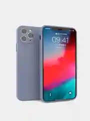 Синий меланж чехол силиконовый с защитой камеры для Apple iPhone 11 Pro Max, с бархатной подкладкой
