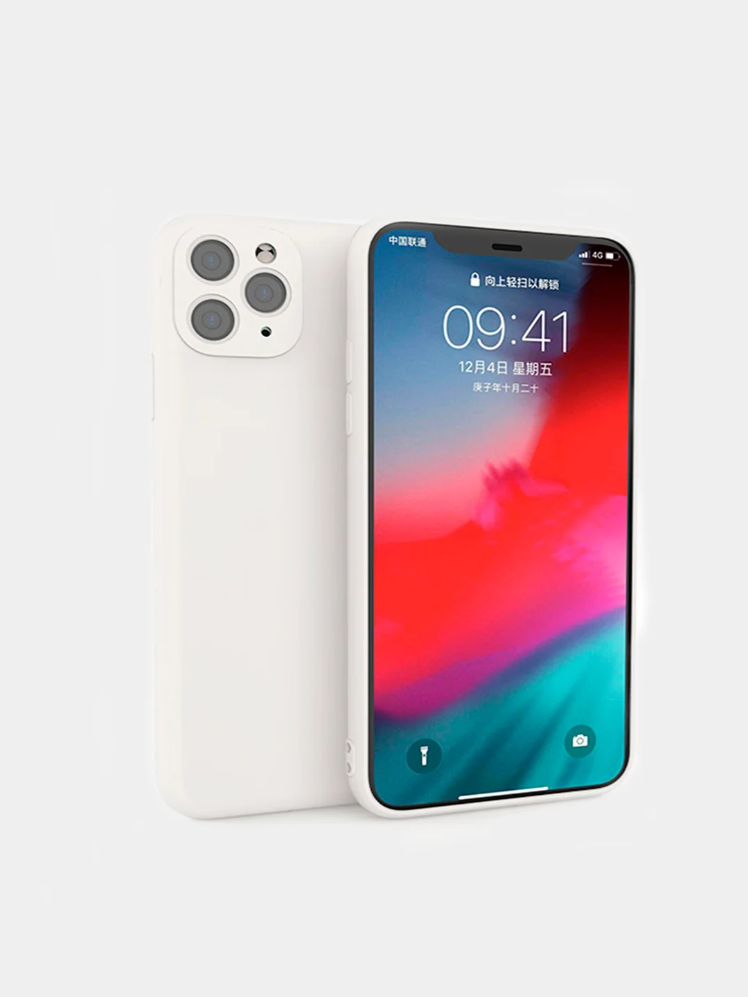 Белый чехол силиконовый с защитой камеры для Apple iPhone 11 Pro Max, с бархатной подкладкой