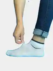 Белый короткие женские носки следки с сеткой. 5 цветов