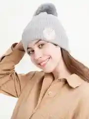 Белый шапка с помпоном, 5 цветов