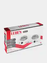 LEBEN Плитка электрическая двухконфорочная 2000Вт нагр. эл. спираль d14cм, F011
