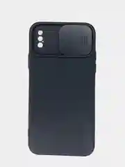 Черный чехол iPhone X / Xs силиконовый с закрывающейся камерой