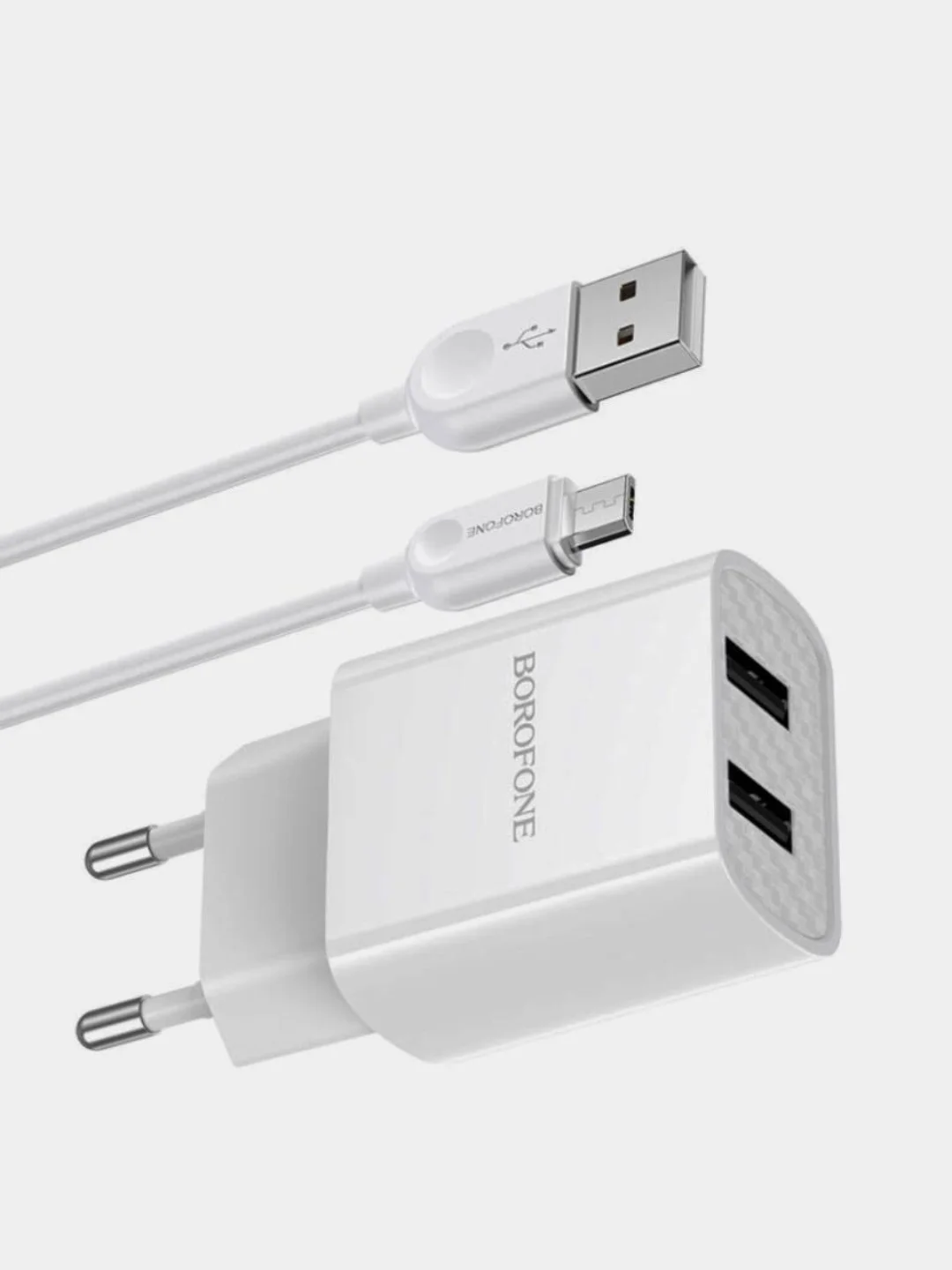 Зарядное устройство Borofone BA53A, 2 x USB, 1 m, Micro-USB / Type-C