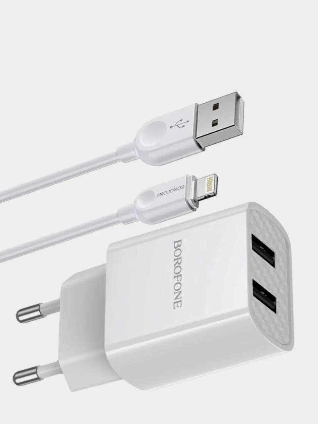 Зарядное устройство Borofone BA53A, 2 x USB, 1 m, Micro-USB / Type-C