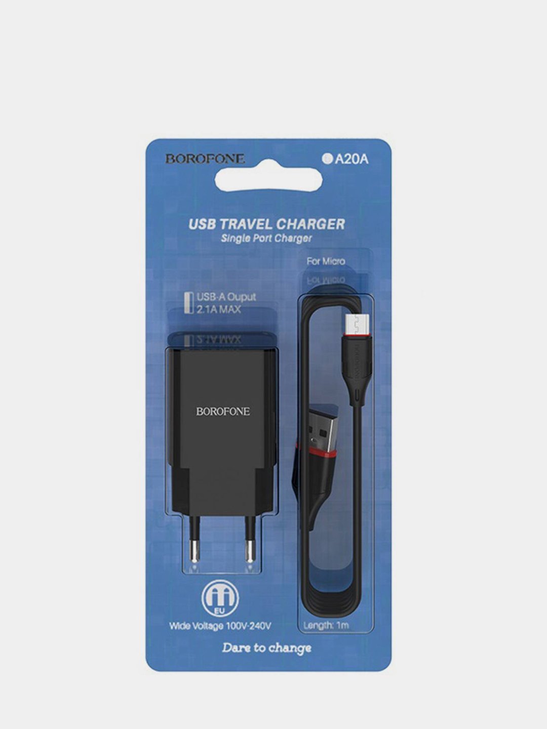 Сетевое зарядное устройство Borofone BA20A, 1 x USB, до 2.1А, с кабелем  Micro-USB, для Android купить по цене 194.08 ₽ в интернет-магазине Магнит  Маркет