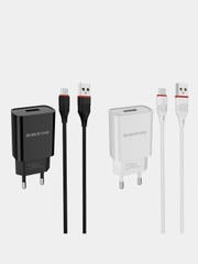 Сетевое зарядное устройство Borofone BA20A, 1 x USB, до 2.1А, с кабелем Micro-USB, для Android