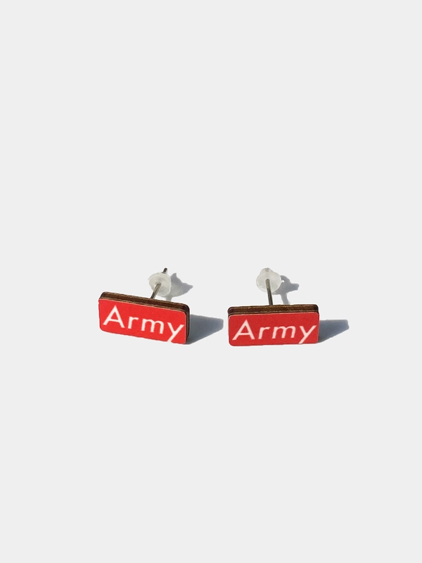 Серьги-пусеты  BTS "Army"