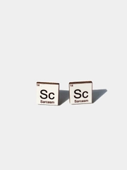 Серьги-пусеты "Sc - sarcasm" деревянные гвоздики