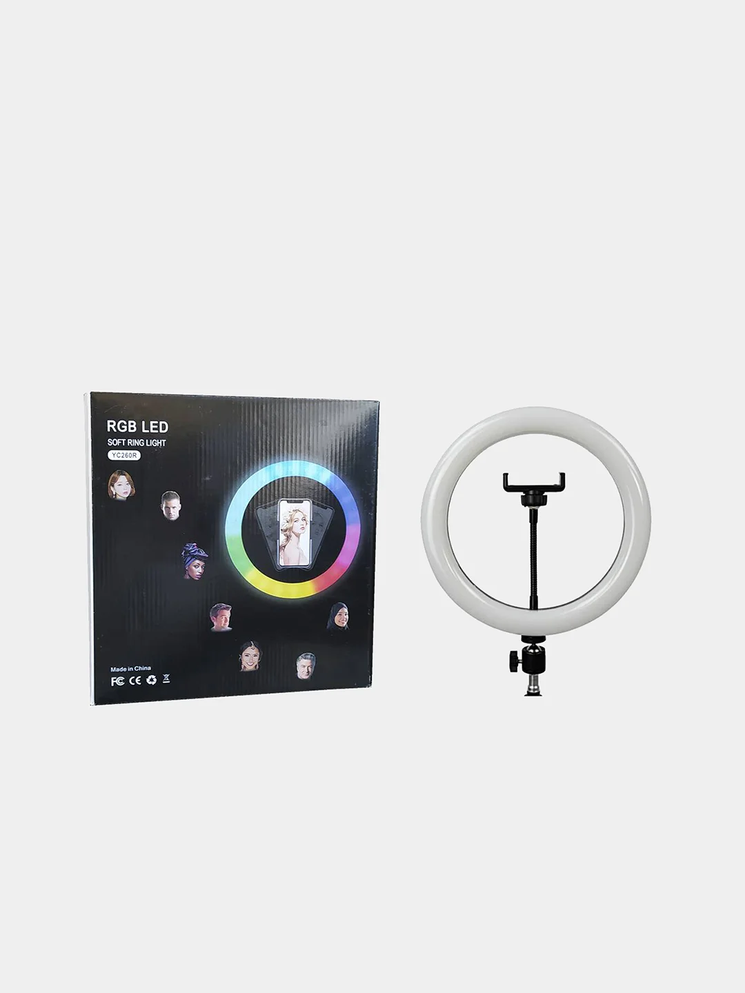 Кольцевая лампа RGB YC260R многоцветная, 26 см
