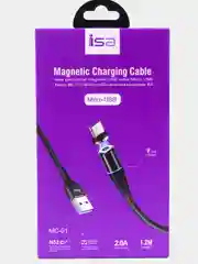 Черный кабель зарядный lightning, type-c, магнитный, для айфон, андроид 1,2 м