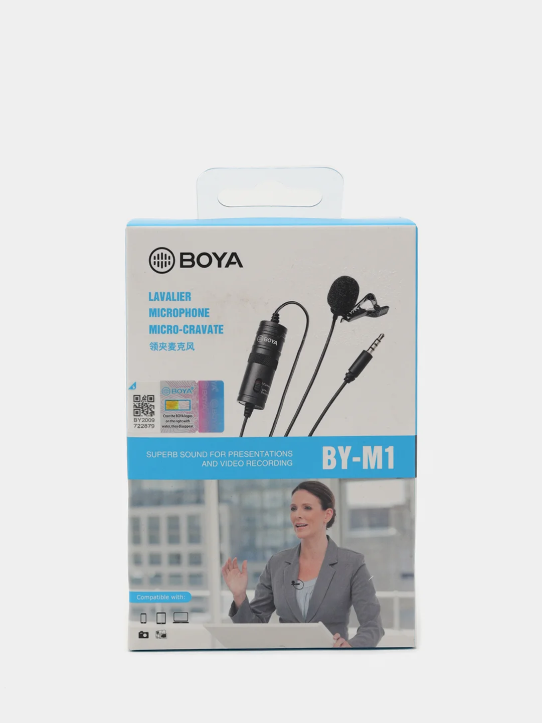 Микрофон петличный BOYA BY-M1 Jack 3,5мм+6.3мм - петличка для телефона aux 6м