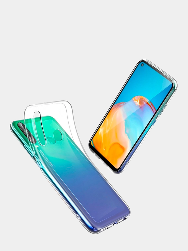 Чехол для Huawei P40 Lite E, Honor 9C, прозрачный, силиконовый