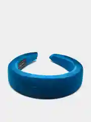 Синий ободок для волос, объемный, бархатный