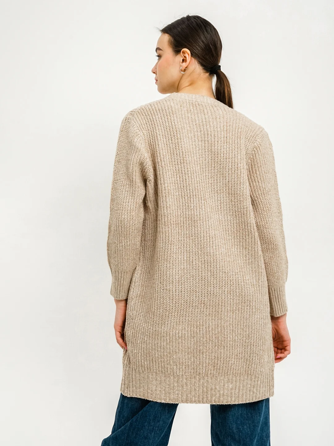 Кардиган вязаный свободного кроя без застежек Knit