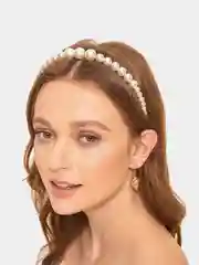 Ободок жемчужный белый