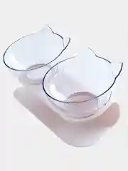 Белый миска двойная со съемными чашами