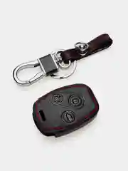 Кожаный чехол для смарт ключа красная нить Honda Accord, Fit, CRV, Civic,Odyssey,City №702