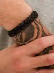 Коричневый тканый кожаный браслет