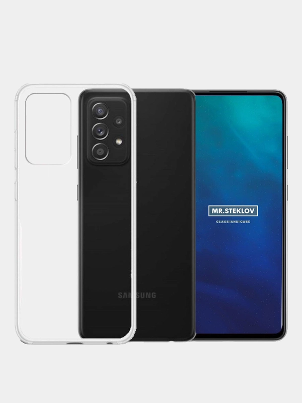 Чехол накладка на Samsung A52 силиконовый, прозрачный