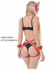 Гартеры красные с наручниками