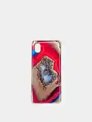 Красный чехол Samsung Galaxy A01 Core, Самсунг Галакси А01 Кор силиконовый с мраморным рисунком