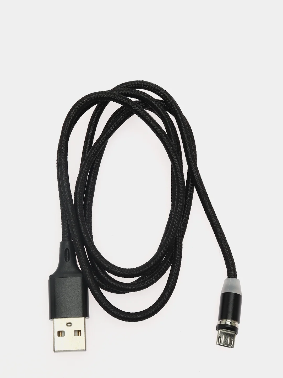 Черный кабель USB для зарядки 2-х метровый мощность 2А+магнитный коннектор