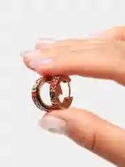Серьги-конго круглые, с цветной эмалью