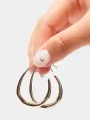 Каплевидные серьги крупные, сережки из бижутерного сплава