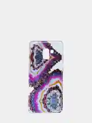 Коралловый меланж чехол Samsung Galaxy A8+ / A8 Plus, Галакси А8+ / А8 Плюс силиконовый с мраморным рисунком