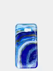 Синий чехол Samsung Galaxy A7 2017 / SM-A720, Галакси А7 2017, силиконовый с мраморным рисунком