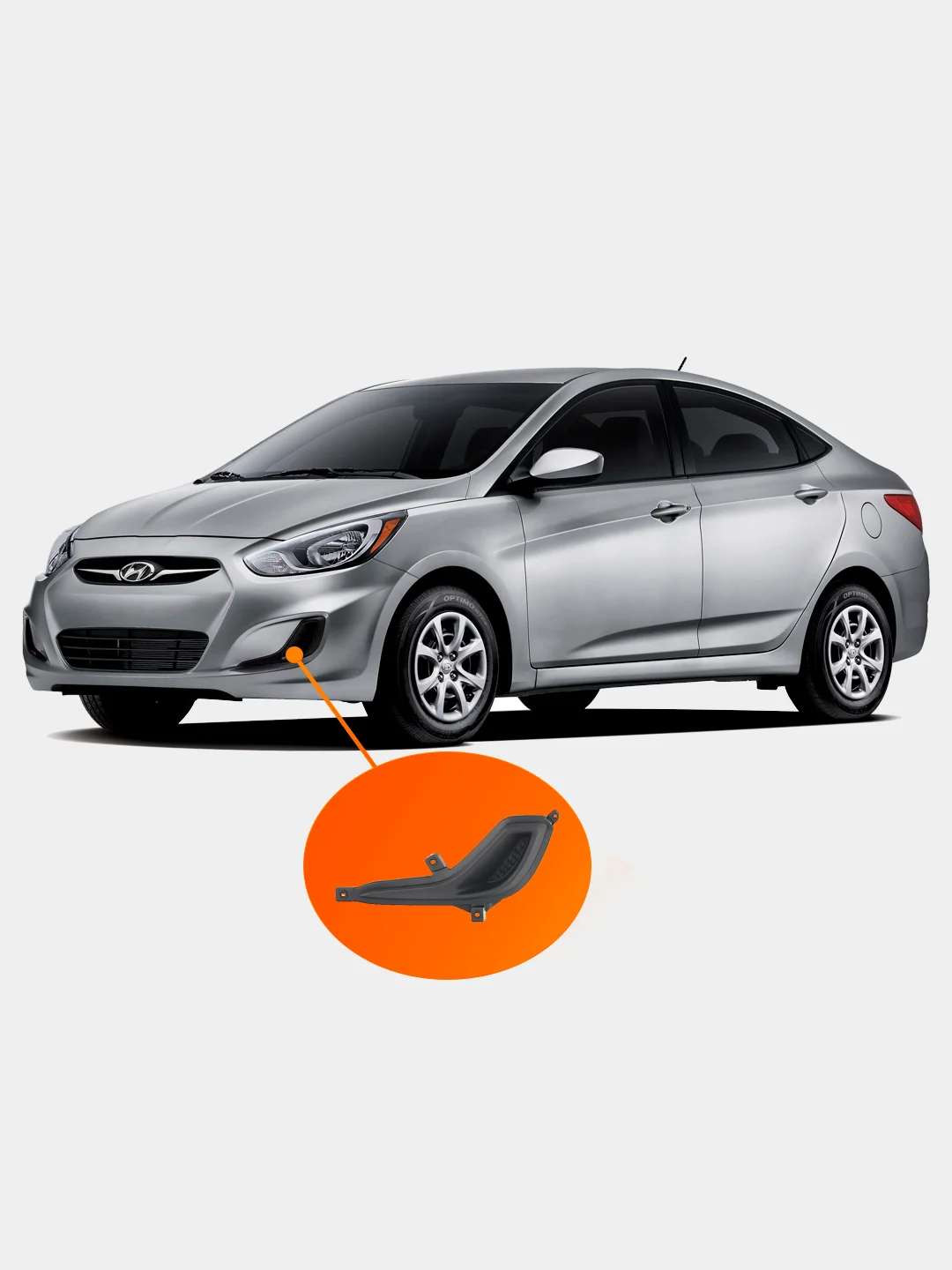 Заглушка противотуманной фары Hyundai Solaris левая