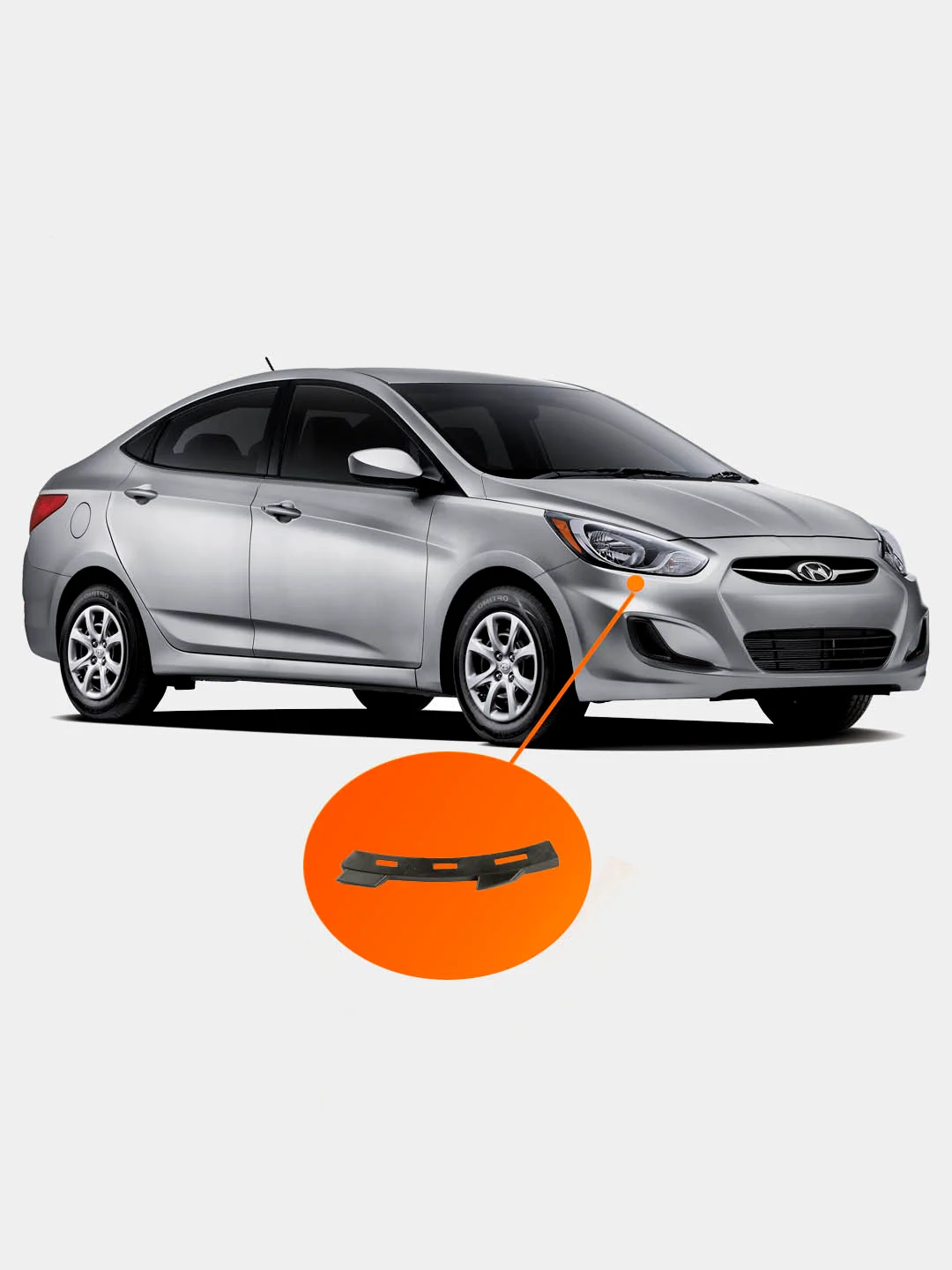 Кронштейн правый крепления переднего бампера Хёндай Солярис Hyundai Solaris 2010-2014