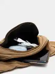 Черный сумка мужская на пояс