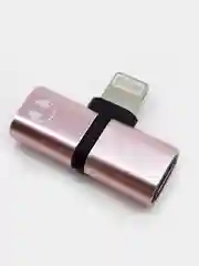 Розовый аудио переходник lightning на 2 lightning